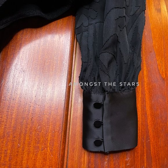 NIGHT NIGHT By Jonathan Simkhai Fil Coupé Black Long Sleeve Bodysuit - Picture 14 of 14